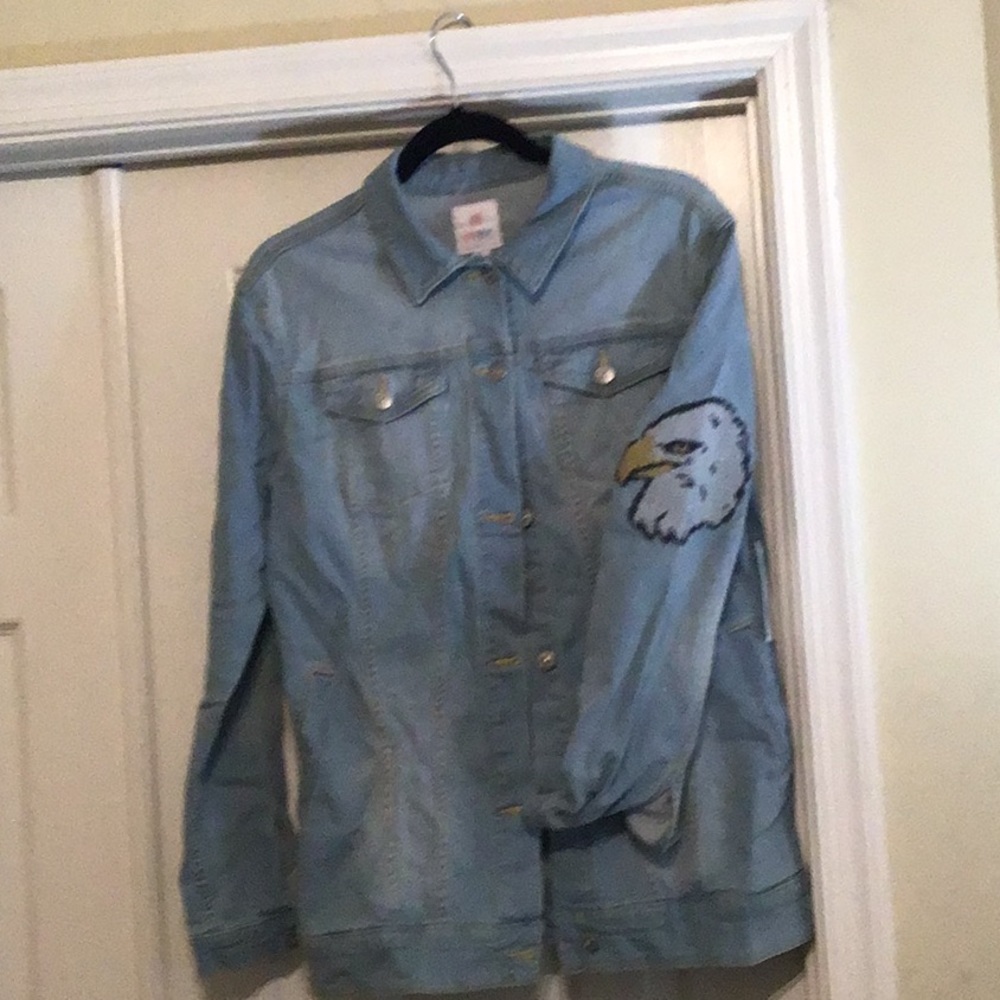 Jean Jacket with embroidered eagle